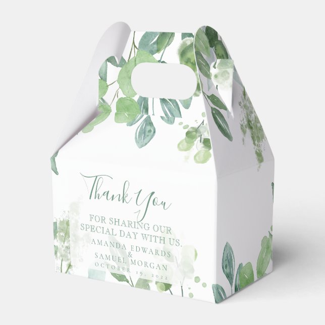 Para Regalos Caja de regalo de boda sofisticada de eucalipto (Front Side)