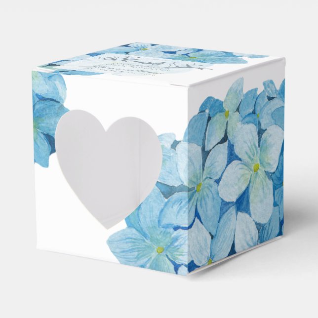 Para Regalos Caja de regalo de boda sofisticada Hortensia Azul (Anverso)