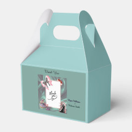 Para Regalos Caja de regalo de boda Turquesa y Rubor