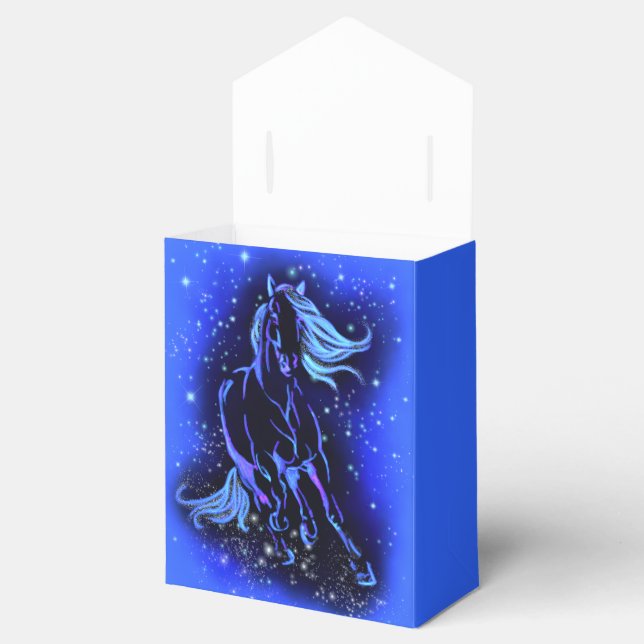 Para Regalos Caja De Regalo De Caballo Que Corre En Noche Azul  (Abierto)