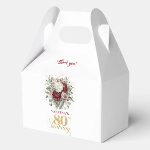 Para Regalos Caja de regalo de cumpleaños 80 Glam Blush Burgund