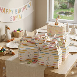 Para Regalos Caja de regalo de cumpleaños con rayas pastel de g