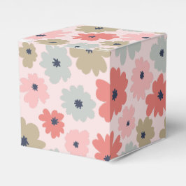 Para Regalos Caja de regalo de fiesta floral rosa, verde y azul