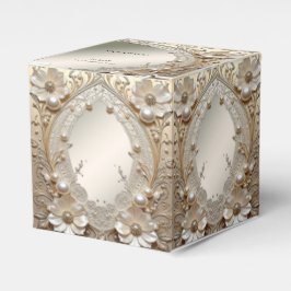 Para Regalos Caja de regalo de flores blancas modernas perlas