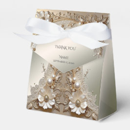 Para Regalos Caja de regalo de flores blancas modernas perlas