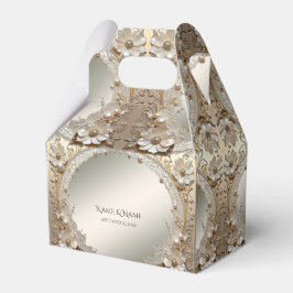Para Regalos Caja de regalo de flores blancas modernas perlas