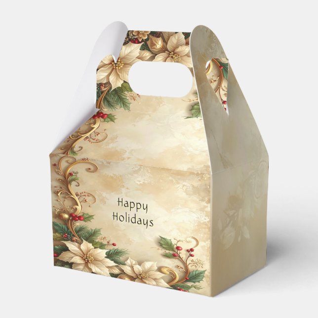 Para Regalos Caja de regalo de flores navideñas (Reverso)