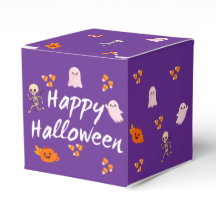 Caja de regalo de Halloween morada linda 3