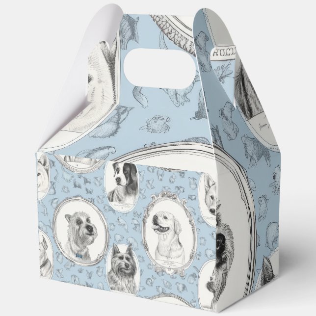 Para Regalos Caja de regalo de impresión de perro con manija (Reverso )