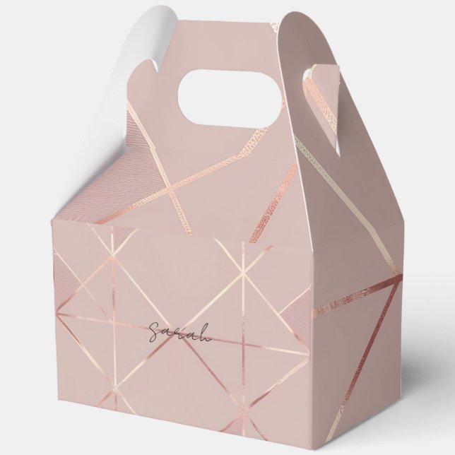 Para Regalos Caja de regalo de la manecilla de oro del Rosa (Reverso )