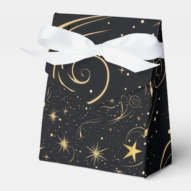 Para Regalos Caja de regalo de las estrellas doradas con cinta  (Front Side)