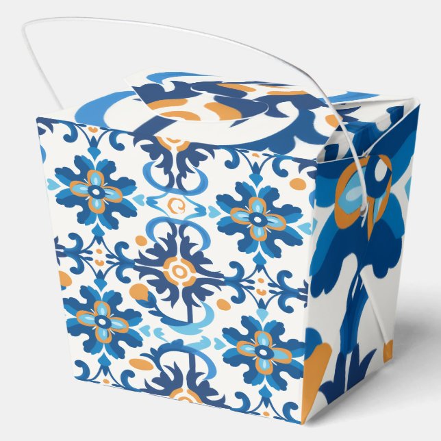 Para Regalos Caja de regalo de madera con un patrón azul de ins (Reverso )