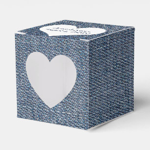 Para Regalos Caja de regalo de mezclilla azul con corazón