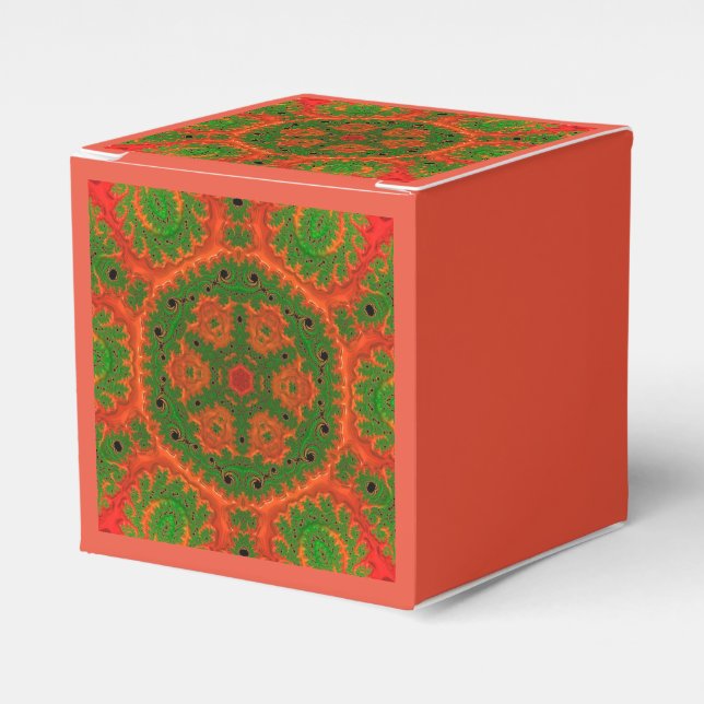 Para Regalos Caja de regalo de naranja y Kaleidoscope verde (Costado Anverso)