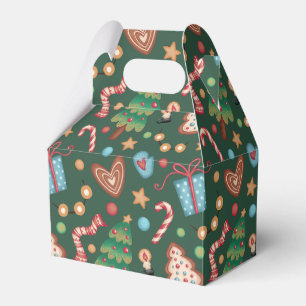 Para Regalos Caja De Regalo De Navidad Con Patrón Verde Y Techo