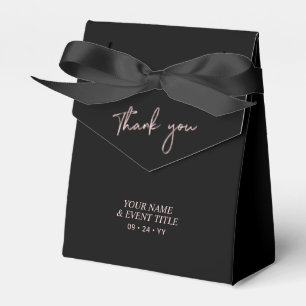 Para Regalos Caja de regalo de oro rosa y negro con letra de pi