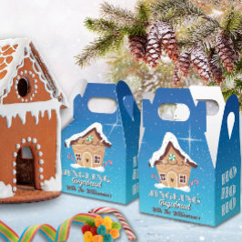 Para Regalos Caja de regalo de pan de jengibre tintineante azul