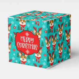 Para Regalos Caja de regalo de perro Corgi de Navidad feliz