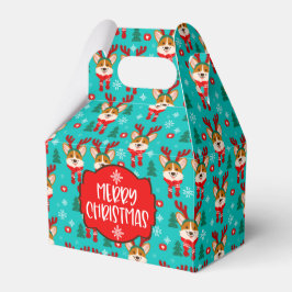 Para Regalos Caja de regalo de perro Corgi de Navidad feliz