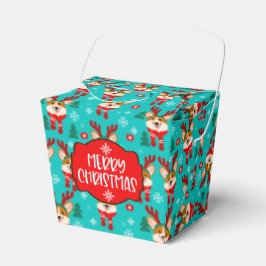 Para Regalos Caja de regalo de perro Corgi de Navidad feliz