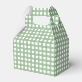 Para Regalos Caja de regalo de plaid verde y blanco a cuadros