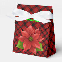 Caja de regalo de poinsettia de Navidad