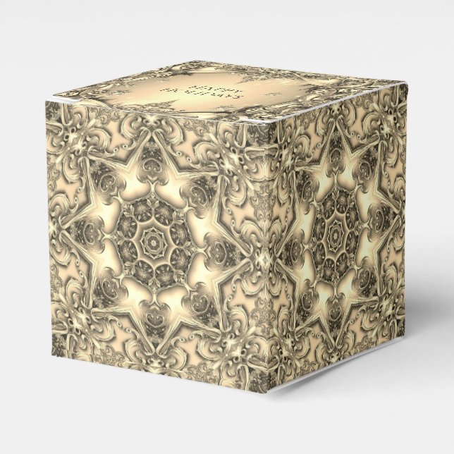 Para Regalos Caja de regalo de vacaciones con decoración dorada (Costado Anverso)