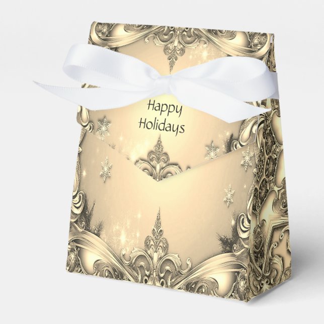 Para Regalos Caja de regalo de vacaciones con decoración dorada (Front Side)
