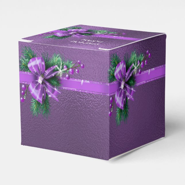 Para Regalos Caja de regalo de vacaciones Purple Bow (Costado Anverso)