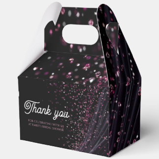 Para Regalos Caja de regalo elegante de brillo rosa y negro par