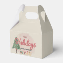 Caja de regalo estilo retro de árbol de Navidad en