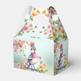 Para Regalos Caja de regalo floral de pájaro azul rosa lindo