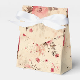 Para Regalos Caja de regalo floral de rosa vintage rosa y crema