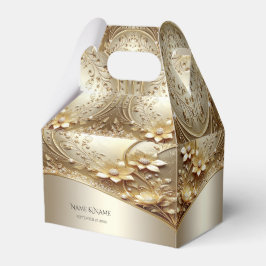 Para Regalos Caja de regalo floral dorada ornamentada moderna c