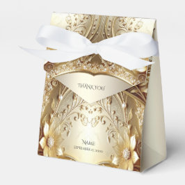 Para Regalos Caja de regalo floral dorada ornamentada moderna c