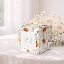 Para Regalos Caja de regalo floral neutral con patrón de peonía