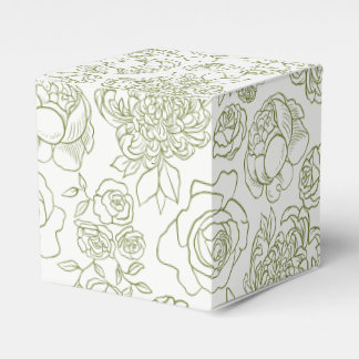 Para Regalos Caja de regalo Floral Sage Verde y Blanco Cálido