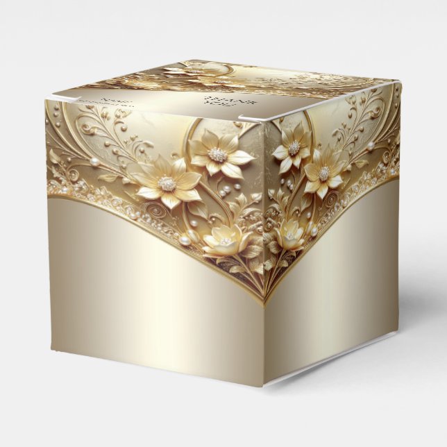Para Regalos Caja de regalo moderna ornamentada con flores de o (Costado Anverso)