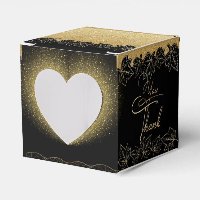 Para Regalos Caja de regalo negra con corazón de agradecimiento (Anverso)