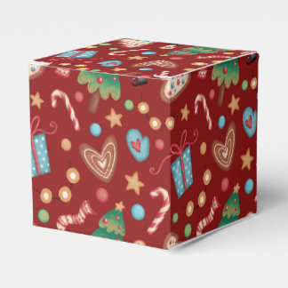 Para Regalos Caja de regalo pequeña con patrón de Navidad roja