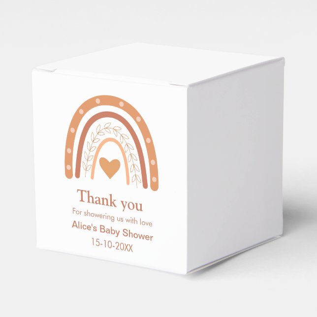 Para Regalos Caja de regalo personalizada boho arcoíris neutra  (Costado Anverso)