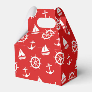 Para Regalos Caja de regalo roja náutica del ancla