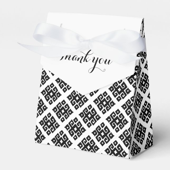 Para Regalos Caja de regalo tribal angular en blanco negro (Front Side)