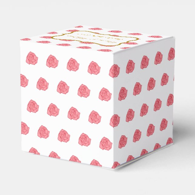 Para Regalos Caja de rosas con favor de boda (Reverso Costado)