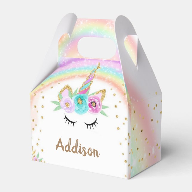 Para Regalos Caja de tratamiento personalizada de unicornio par (Front Side)