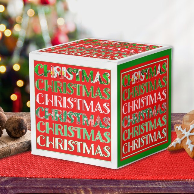 Para Regalos Caja de Vino Navideño Verde Rojo Festivo (Subido por el creador)