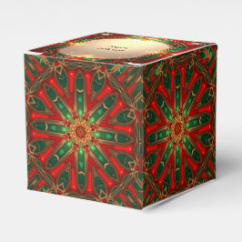 Para Regalos Caja decorativa navideña ornamentada roja y verde