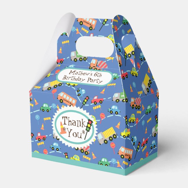 Para Regalos Caja del Favor Azul del Transporte (Front Side)