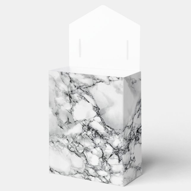 Para Regalos Caja del Favor del Mármol Blanco (Abierto)