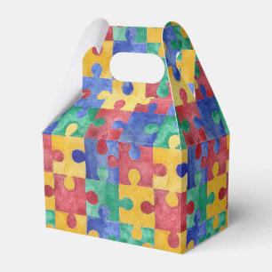 Para Regalos Caja del favor del rompecabezas de la acuarela de